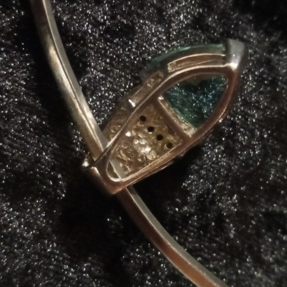 Uma sterling silver choker with a large genuine topaz pendant in 925. marked - Picture 6 of 12